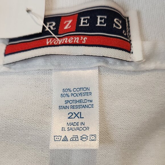 Women's White Golf Shirt, Jerzeez, Size 2XL, NWT - Picture 3 of 4
